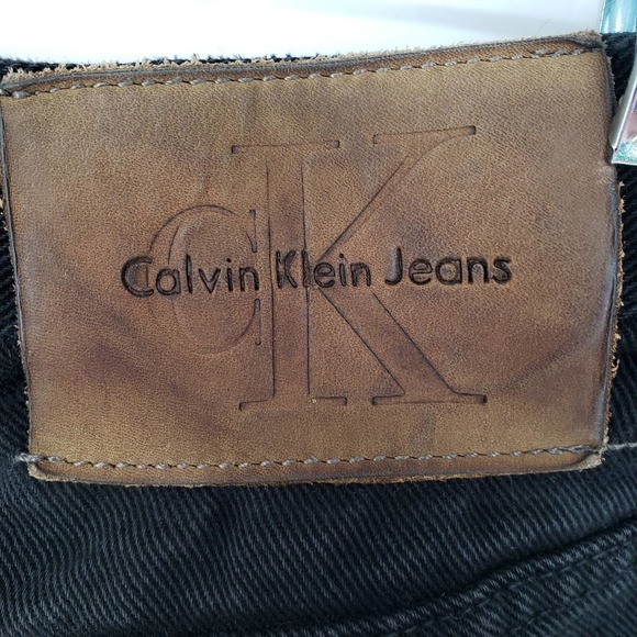 Calvin Klein Vintage 90s Easy Fit Jeans 10 Tapered Leg High Rise Faded Black - Picture 3 of 12